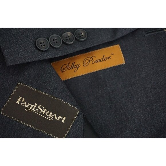 Paul Stuart Stuart III Silky Powder Charcoal Gray Water Resistant Sport Coat 40L
